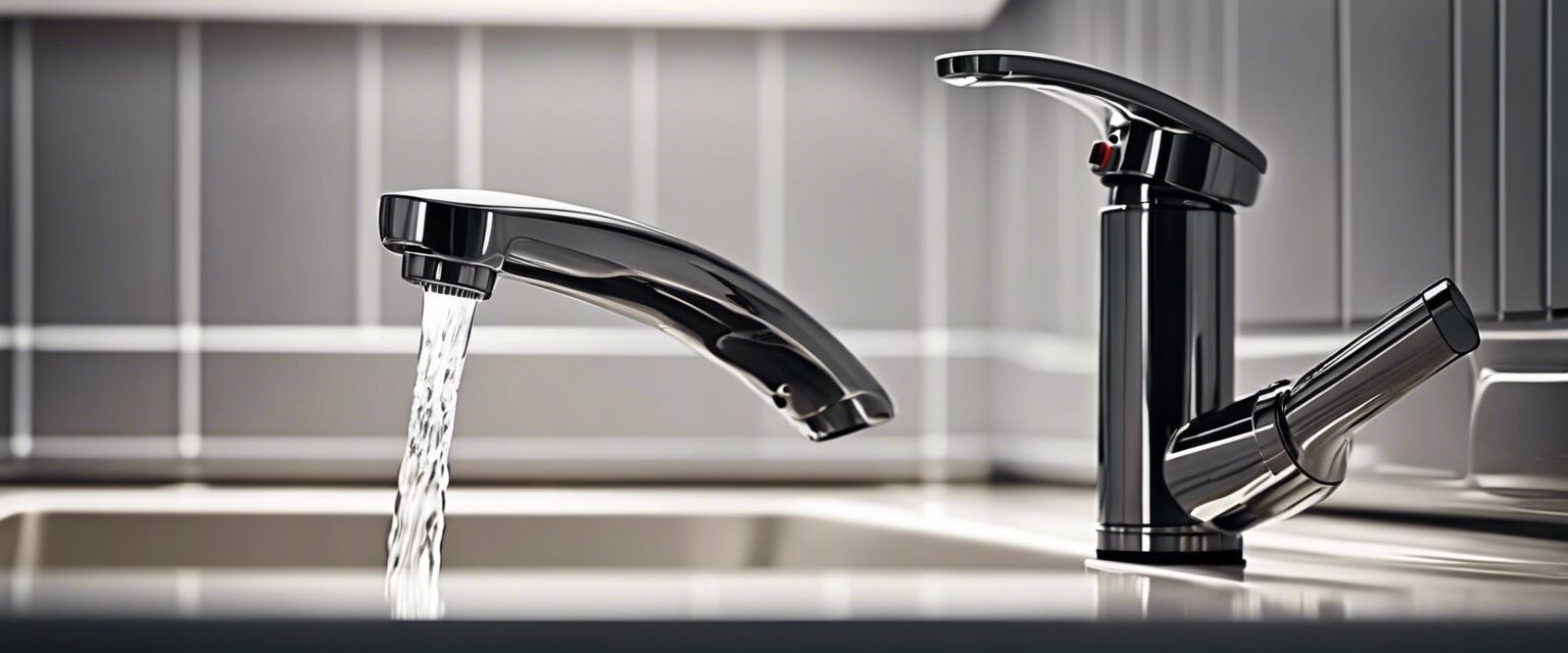 Low-flow faucet in the kitchen